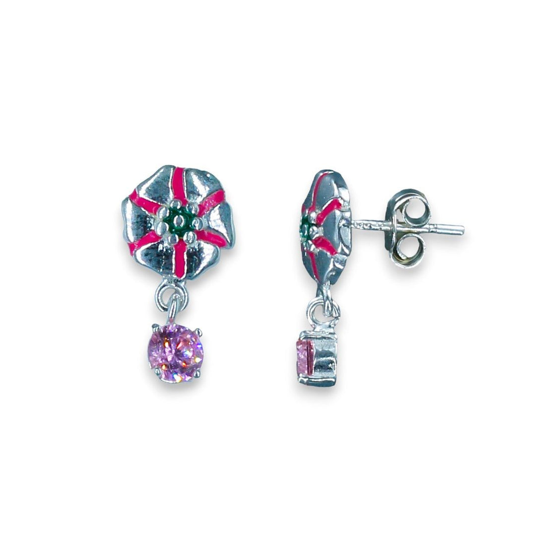Taraash 925 Sterling Silver Floral Earrings For Kids - Taraash