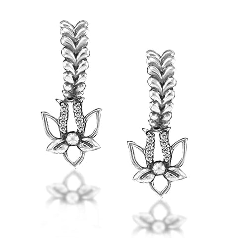 Taraash 925 Sterling Silver Floral Earrings For Women | Antique Earring - Taraash