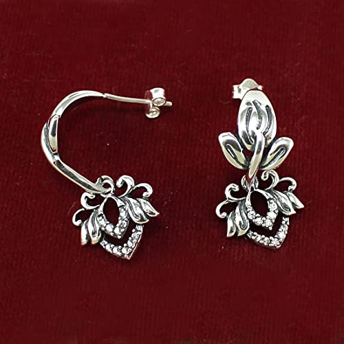 Taraash 925 Sterling Silver Floral Earrings For Women | Drop Antique Earring - Taraash