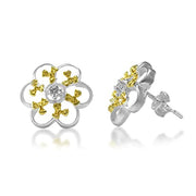 Taraash 925 Sterling Silver Floral Earrings | Stud | Cz Earrings For Women - Taraash