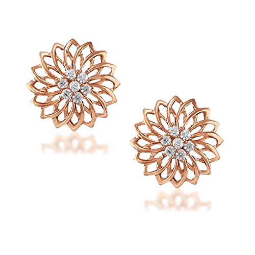 Taraash 925 Sterling Silver Floral Earrings | Stud | Cz Earrings For Women - Taraash