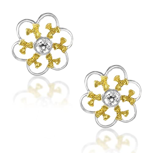 Taraash 925 Sterling Silver Floral Earrings | Stud | Cz Earrings For Women - Taraash