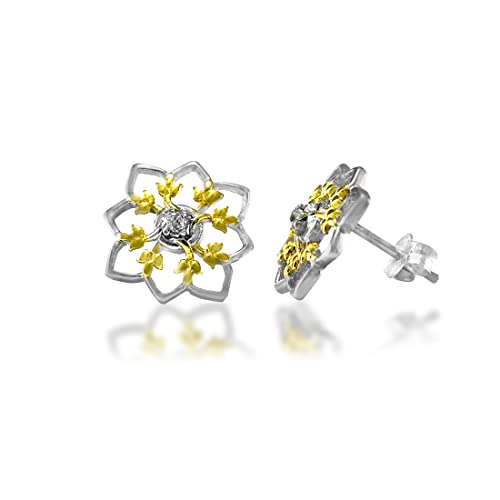 Taraash 925 Sterling Silver Floral Earrings | Stud | Cz Earrings For Women - Taraash