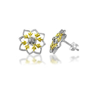Taraash 925 Sterling Silver Floral Earrings | Stud | Cz Earrings For Women - Taraash