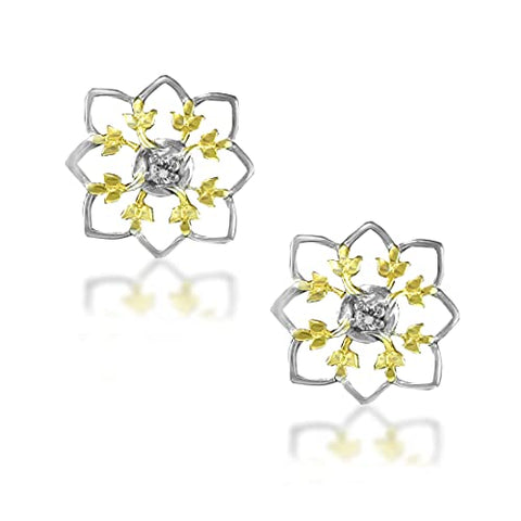 Taraash 925 Sterling Silver Floral Earrings | Stud | Cz Earrings For Women - Taraash