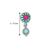 Taraash 925 Sterling Silver Floral Enamel Drop Earrings For Kids - Taraash