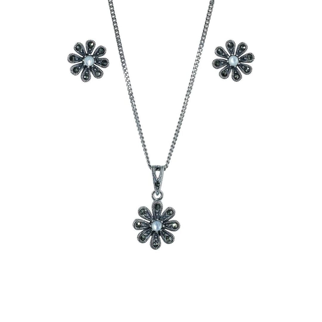 Taraash 925 Sterling Silver Floral Jewellery Set For Women - Taraash