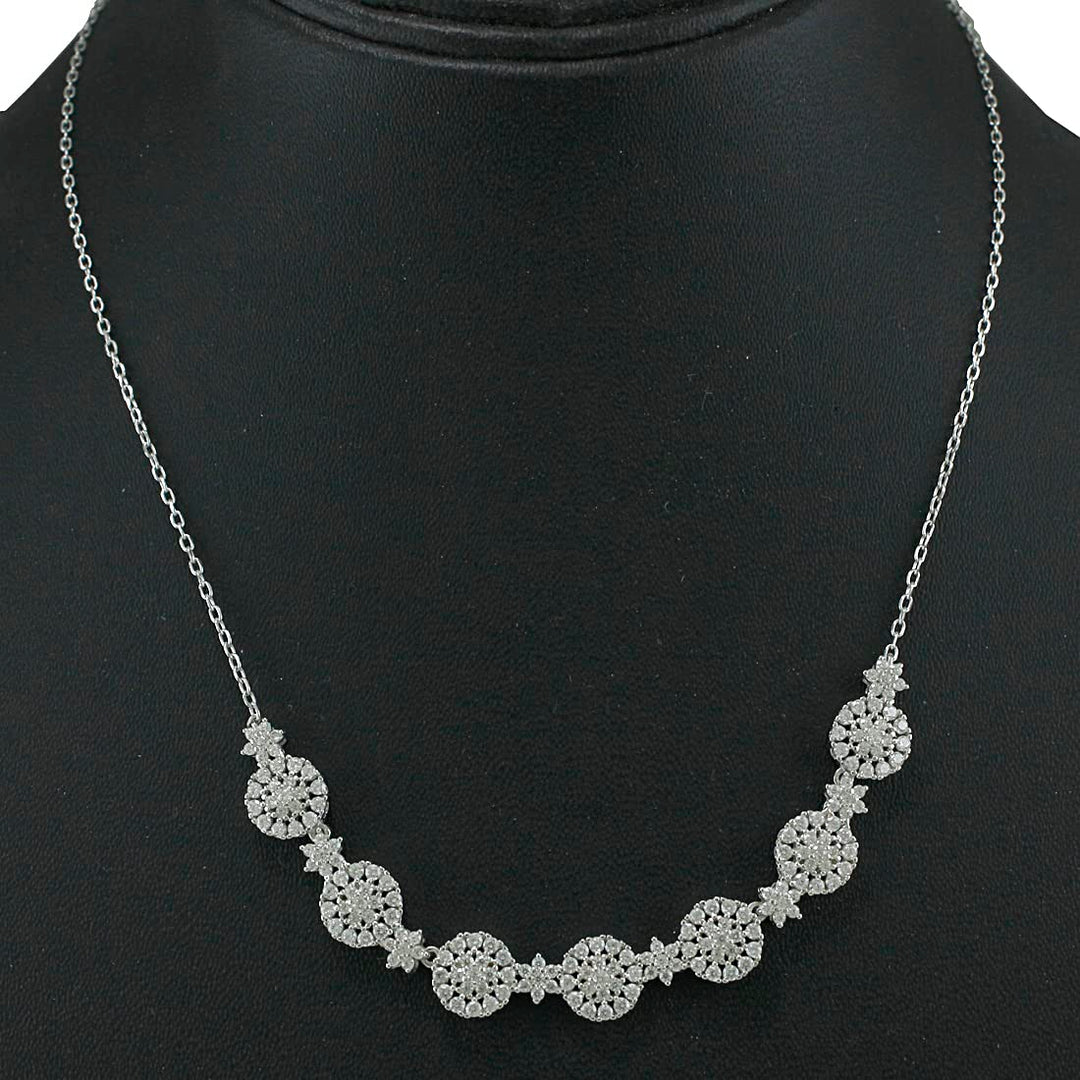 Taraash 925 Sterling Silver Floral Necklace Set For Women - Taraash