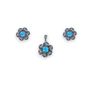 Taraash 925 Sterling Silver Floral Pendant Set For Women - Taraash