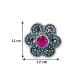 Taraash 925 Sterling Silver Floral Pink Cz Earrings For Women - Taraash