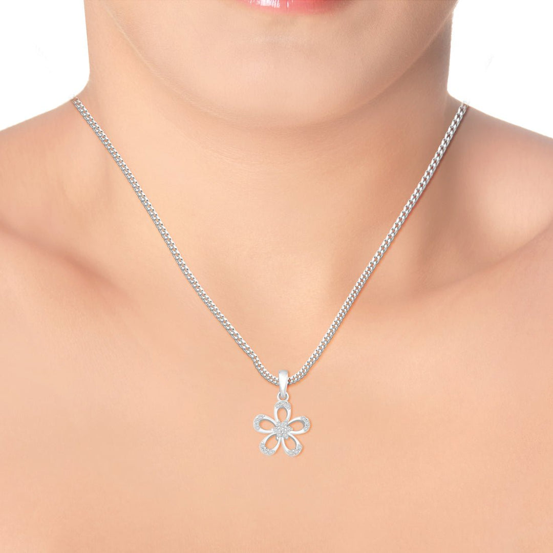 Taraash 925 Sterling Silver Floral Shape Combo Pendant With Chain For Women COMBO PDCH 160 - Taraash