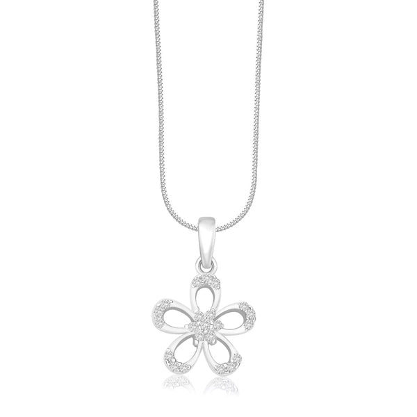 Taraash 925 Sterling Silver Floral Shape Combo Pendant With Chain For Women COMBO PDCH 160 - Taraash