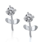 Taraash 925 Sterling Silver Floral Stud Earrings For Women - Taraash