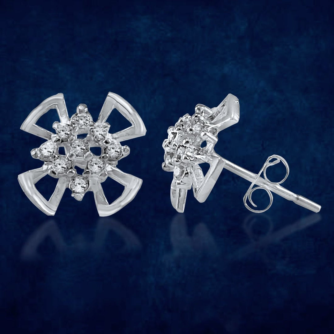 Taraash 925 Sterling Silver Floral Stud Earrings For Women - Taraash