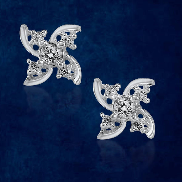 Taraash 925 Sterling Silver Floral Stud Earrings For Women - Taraash