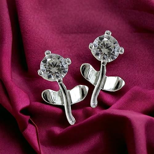 Taraash 925 Sterling Silver Floral Stud Earrings For Women - Taraash
