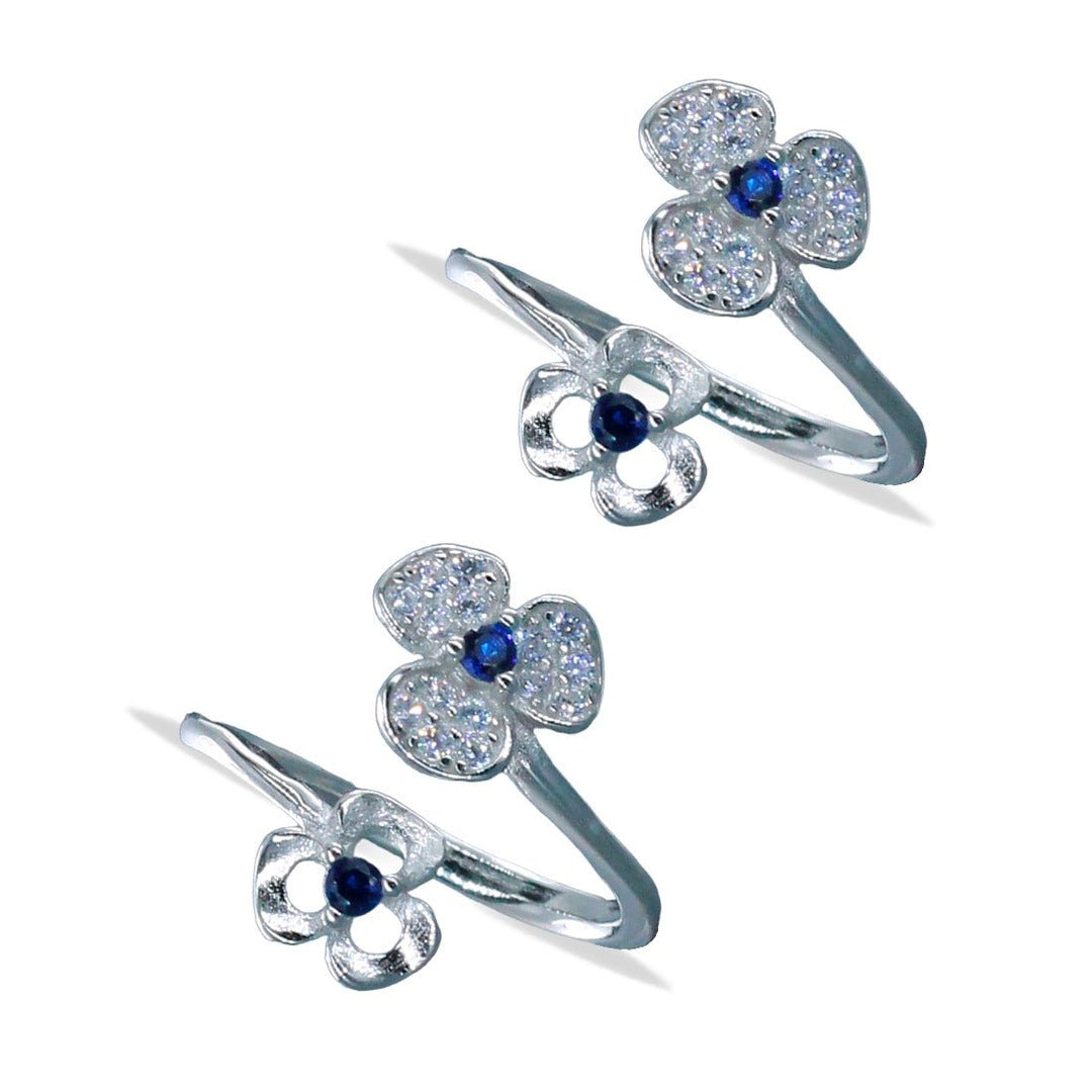 Taraash 925 Sterling Silver Floral Toe Ring For Women - Taraash