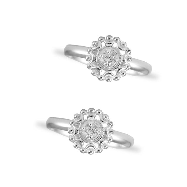 Taraash 925 Sterling Silver Floral Toe Ring For Women - Taraash