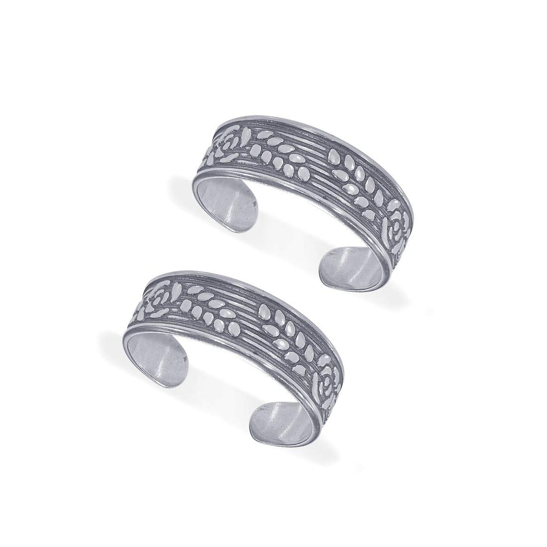 Taraash 925 Sterling Silver Floral Toe Ring For Women LR1166A - Taraash