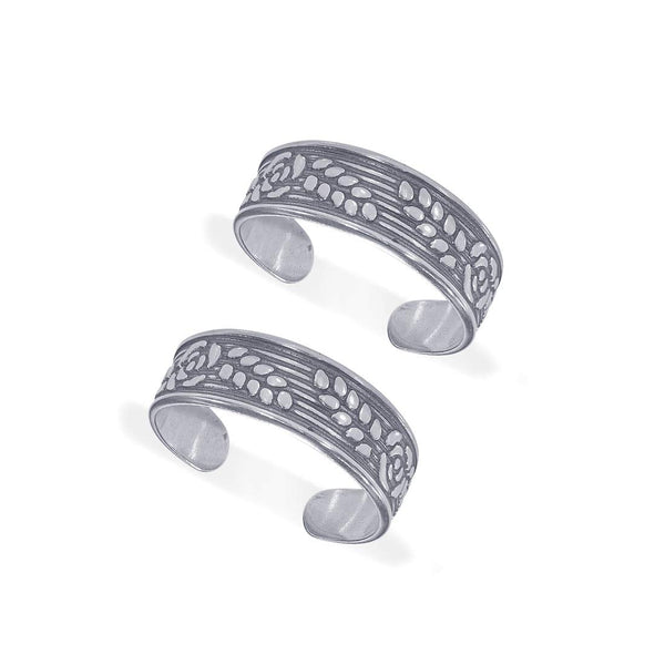 Taraash 925 Sterling Silver Floral Toe Ring For Women LR1166A - Taraash