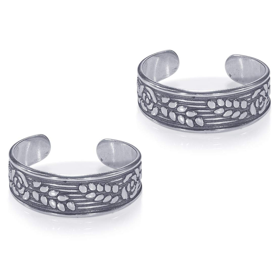 Taraash 925 Sterling Silver Floral Toe Ring For Women LR1166A - Taraash