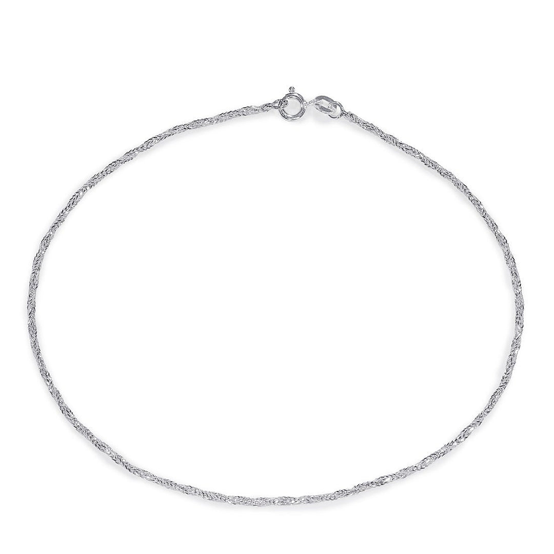 Taraash 925 Sterling Silver Fox Tail Chain Anklet For Women FT12510H - Taraash