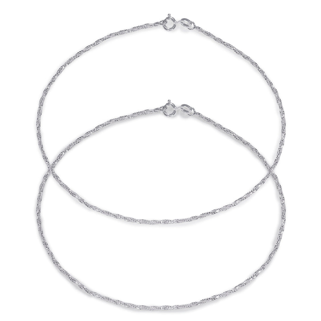Taraash 925 Sterling Silver Fox Tail Chain Anklet For Women FT12510H - Taraash