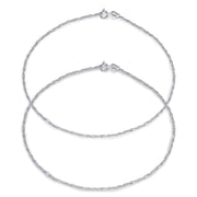 Taraash 925 Sterling Silver Fox Tail Chain Anklet For Women FT12510H - Taraash
