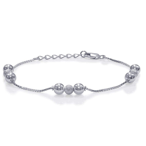 Taraash 925 Sterling Silver Frosted Ball Bracelet For Women BR1813F - Taraash