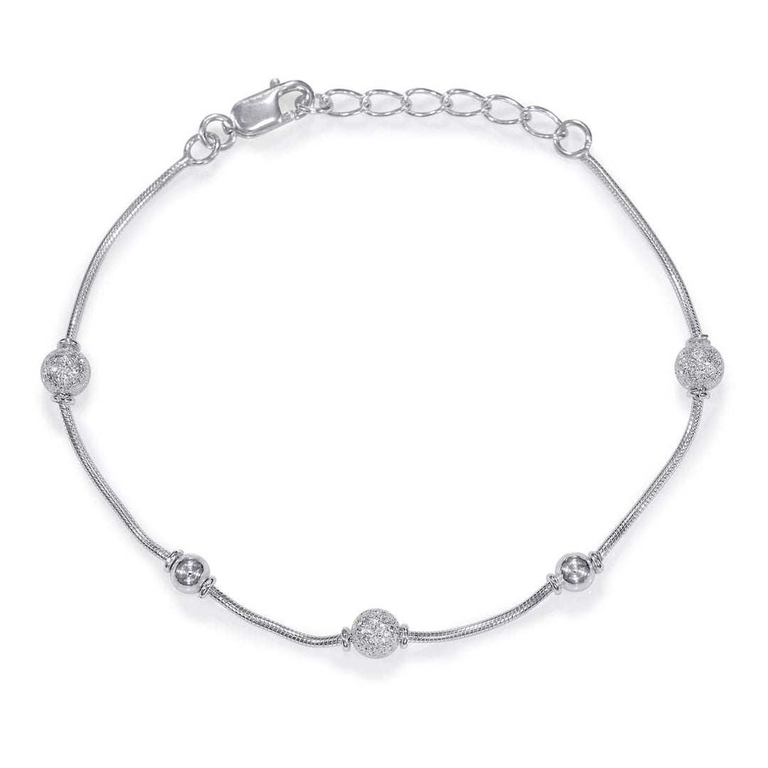 Taraash 925 Sterling Silver Frosted Silver Balls For Women BR1805F - Taraash