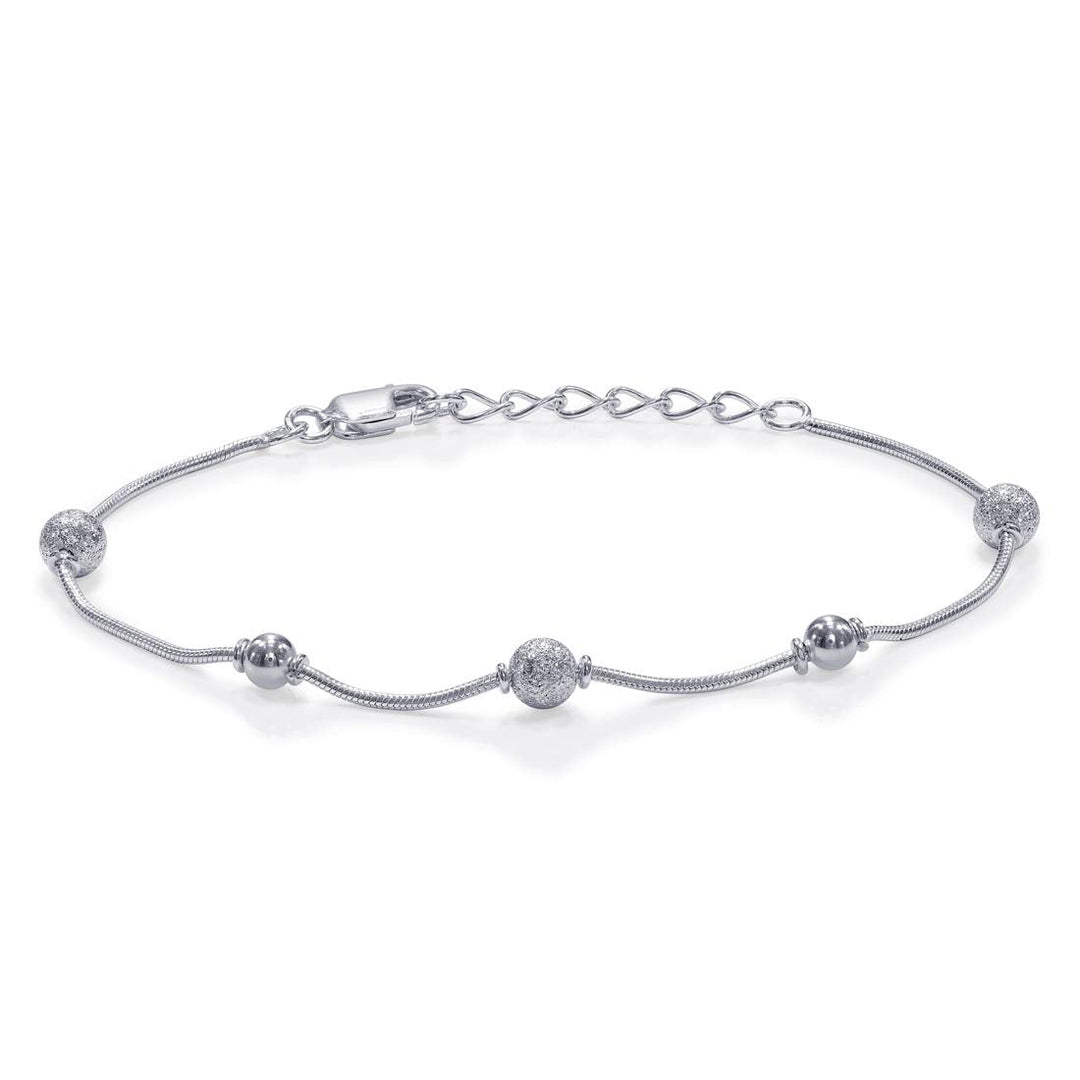 Taraash 925 Sterling Silver Frosted Silver Balls For Women BR1805F - Taraash