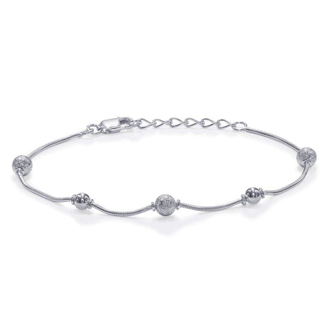 Taraash 925 Sterling Silver Frosted Silver Balls For Women BR1805F - Taraash