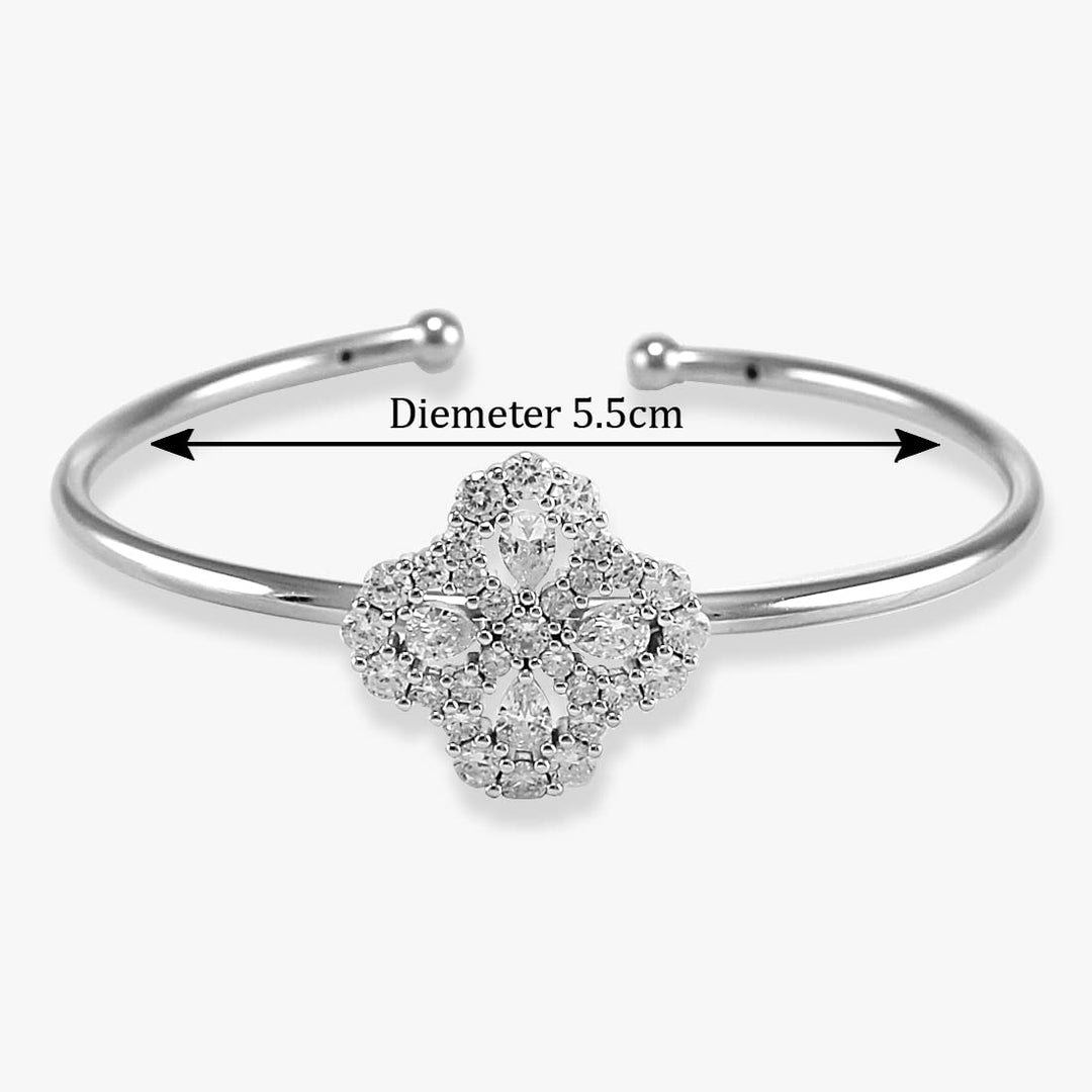 Taraash 925 Sterling Silver Fully CZ Bangle For Women - Taraash