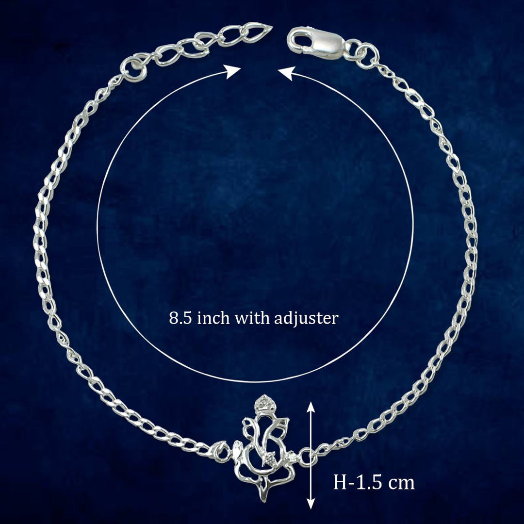 Taraash 925 Sterling Silver Ganesha Rakhi For Brother Gift - Taraash