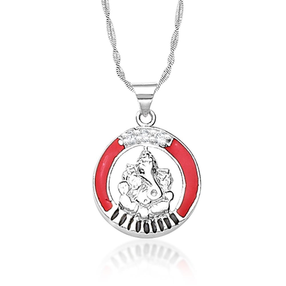 Taraash 925 Sterling Silver Ganpati Pendant For Unisex Silver-PD1216S - Taraash