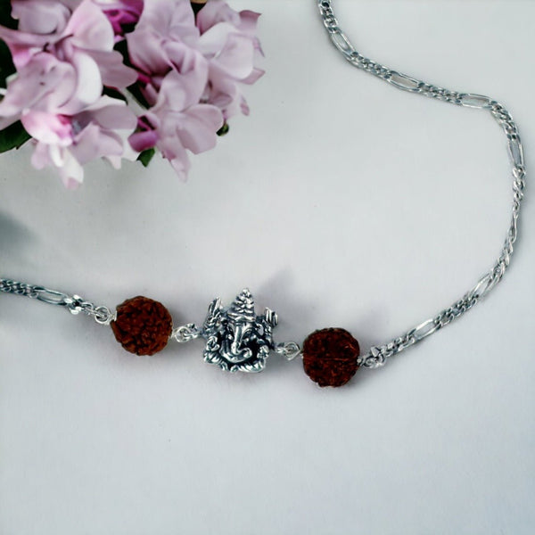 Taraash 925 Sterling Silver Ganpati Rakhi Gift For Brother - Taraash