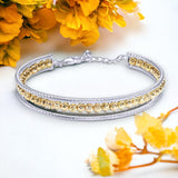 Taraash 925 Sterling Silver Gold Plated Beads Kada Bangle For Women BG1704G - Taraash