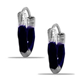 Taraash 925 Sterling Silver Grape Violet Enamel Hoops For Girls - Taraash