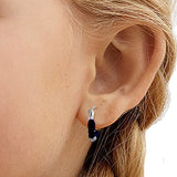 Taraash 925 Sterling Silver Grape Violet Enamel Hoops For Girls - Taraash