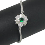 Load image into Gallery viewer, Taraash 925 Sterling Silver Green Cz Floral Bangle For Women - Taraash