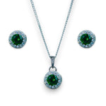 Load image into Gallery viewer, Taraash 925 Sterling Silver Green CZ Jewellery Set For Women - Taraash