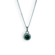 Taraash 925 Sterling Silver Green CZ Pendant Chain For Women - Taraash