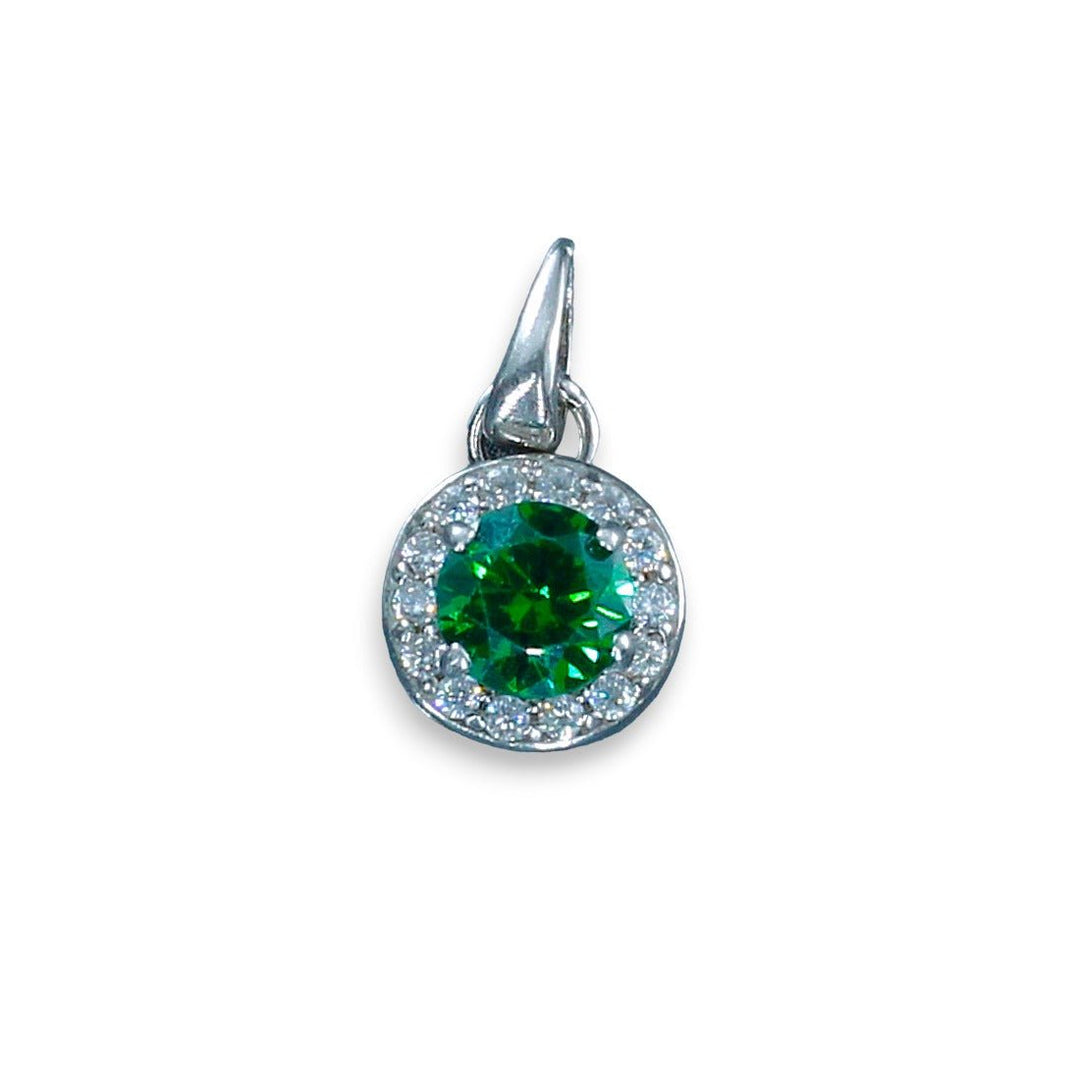 Taraash 925 Sterling Silver Green CZ Pendant Set For Women - Taraash