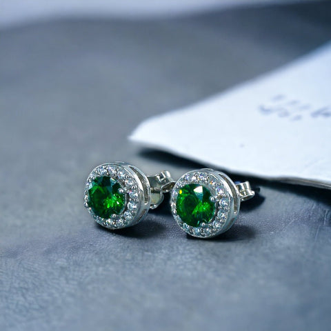 Taraash 925 Sterling Silver Green Cz Stud Earring For Women - Taraash