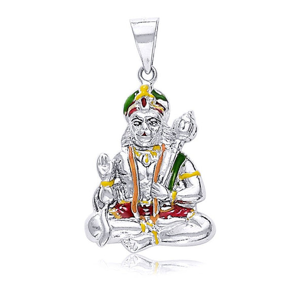 Taraash 925 Sterling Silver Hanuman Pendant For Men Silver - PD1545S - Taraash