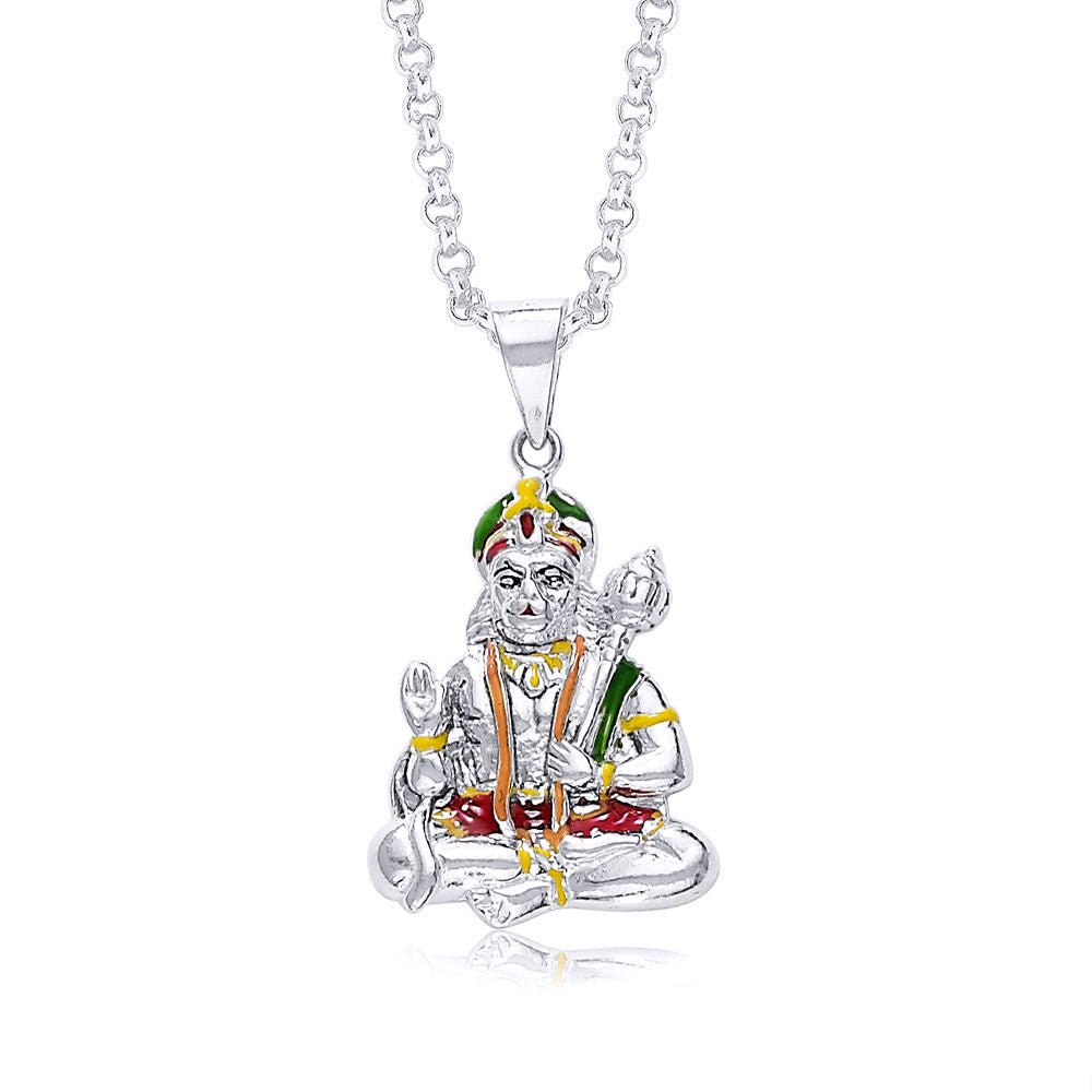 Taraash 925 Sterling Silver Hanuman Pendant For Men Silver - PD1545S - Taraash