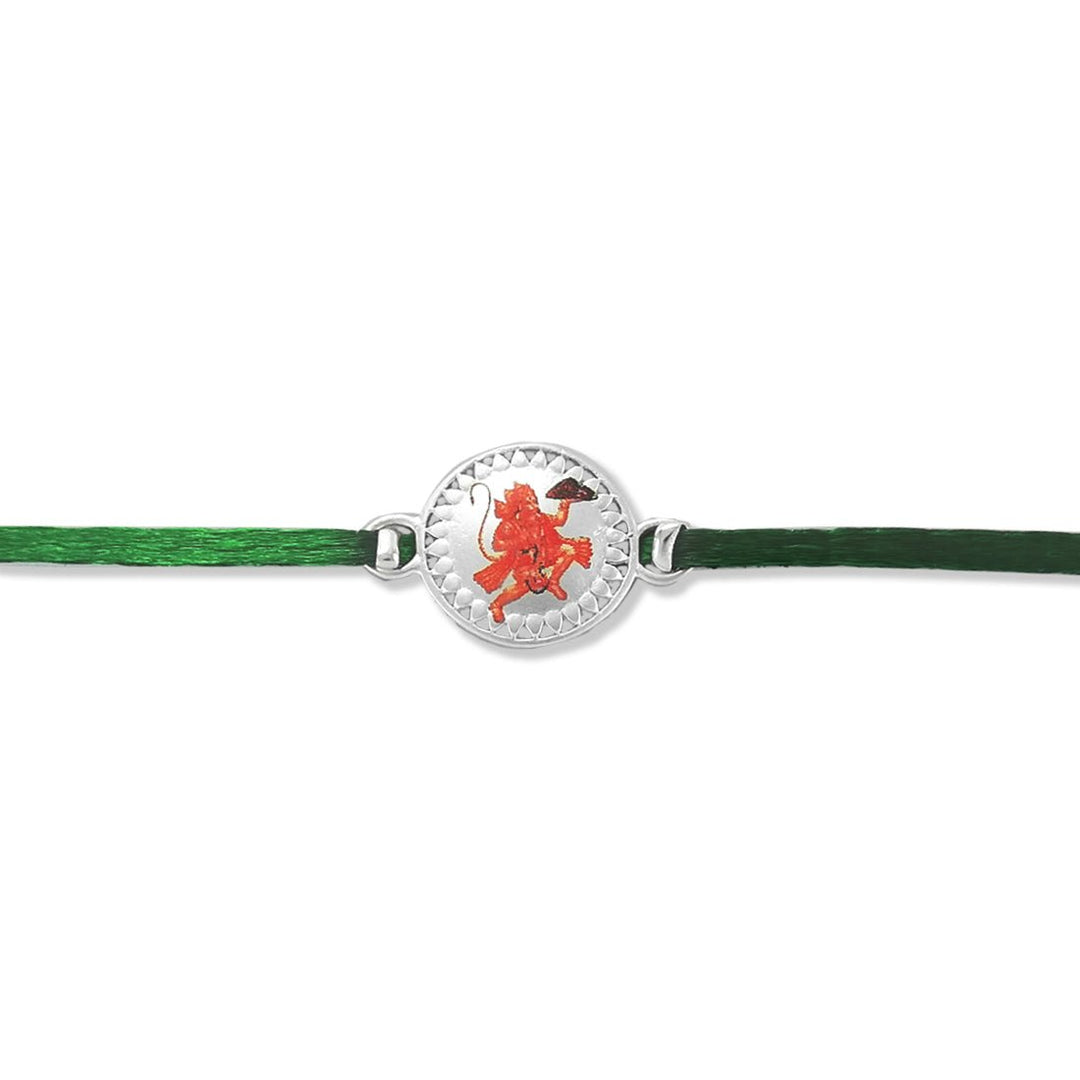 Taraash 925 Sterling Silver Hanuman Printed Rakhi For Brother - Taraash