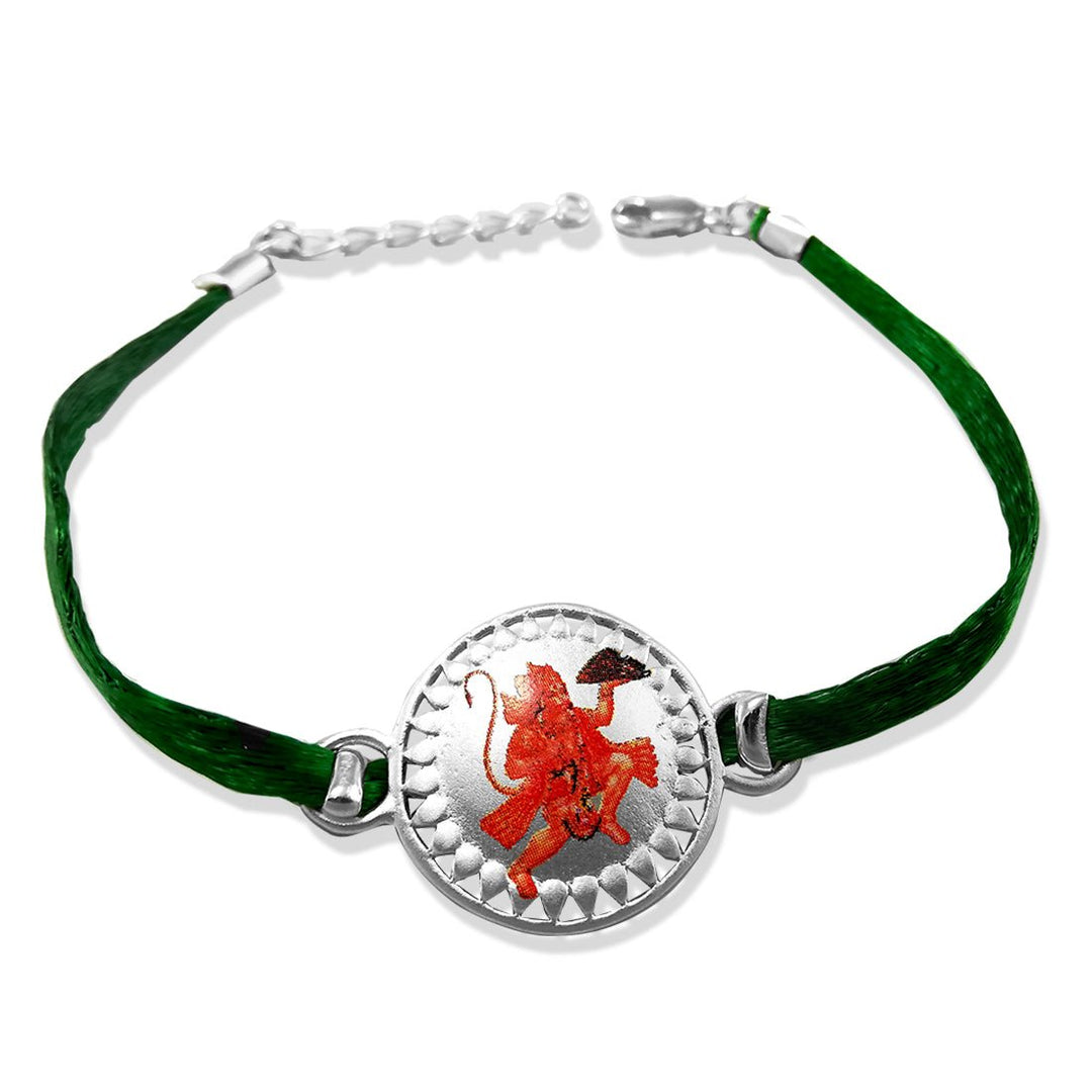 Taraash 925 Sterling Silver Hanuman Printed Rakhi For Brother - Taraash