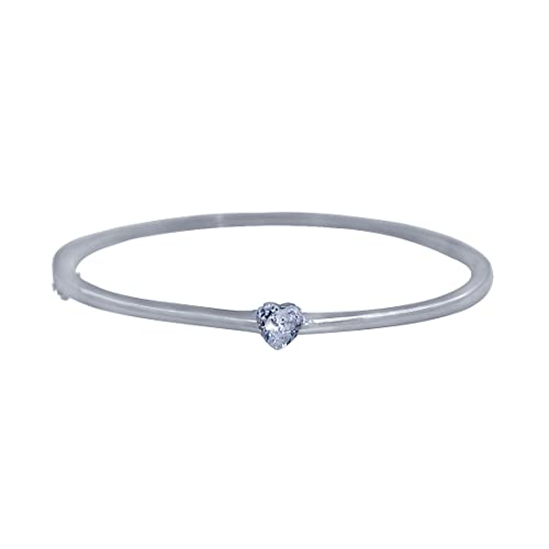 Taraash 925 Sterling Silver Heart Bangle For Women - Taraash