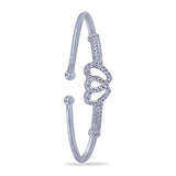 Taraash 925 Sterling Silver Heart Bangle For Women - Taraash